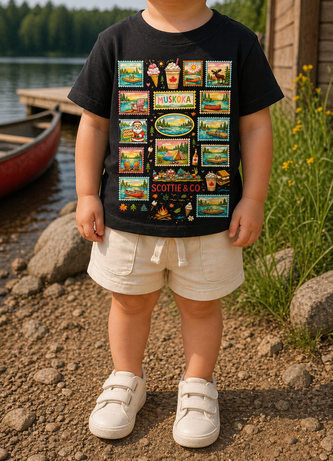 Cottage Postcard Toddler Tee - True Black | Toddler Signature Tee