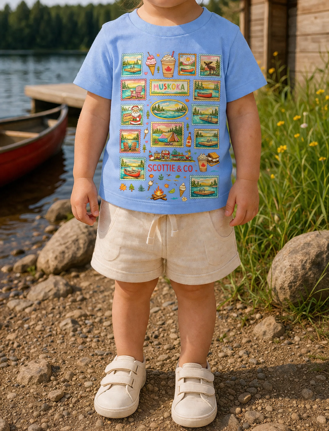Cottage Postcard Toddler Tee - Light Blue | Toddler Signature Tee