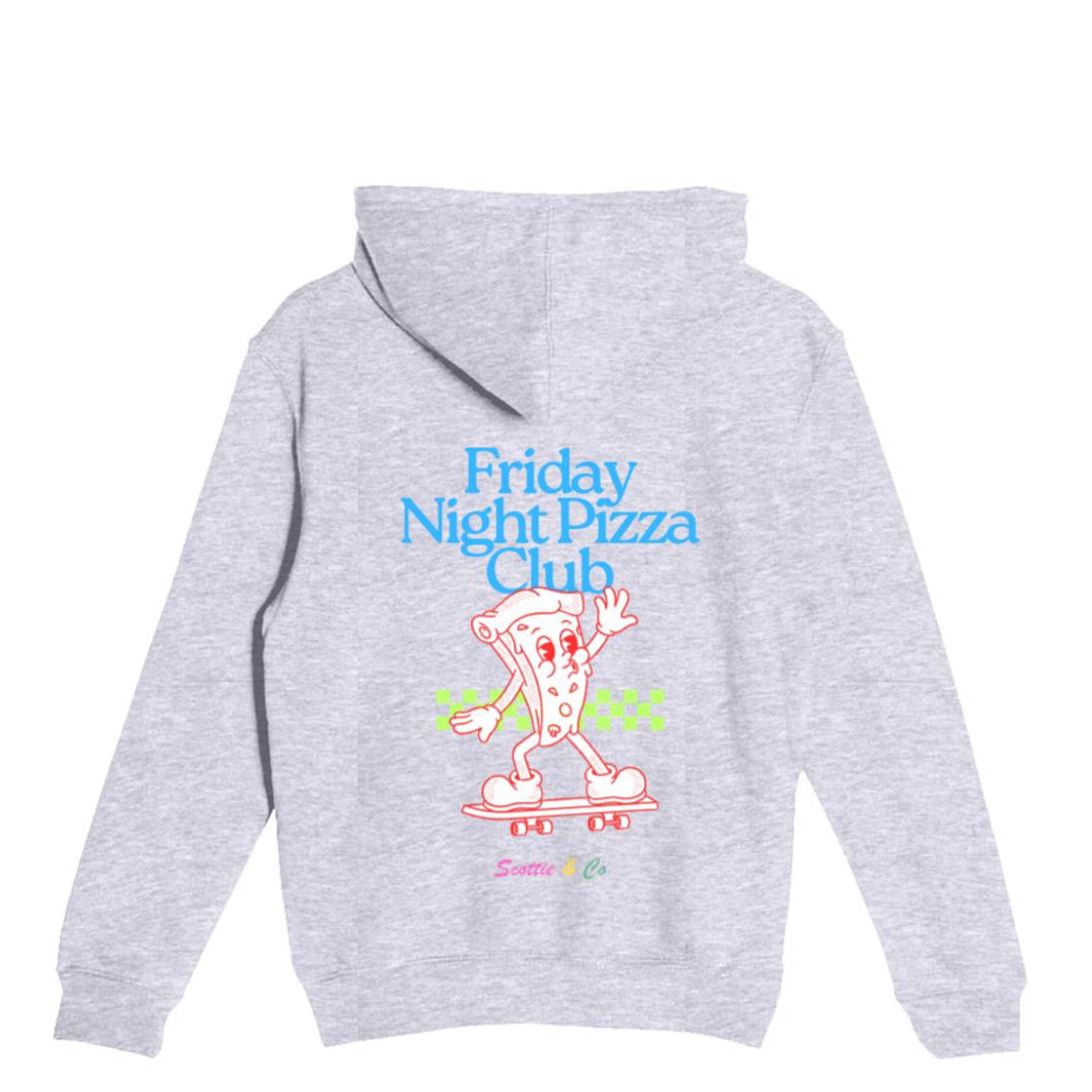 Friday Night Pizza Club Hoodie - Heather Grey | Signature Kids Hoodie