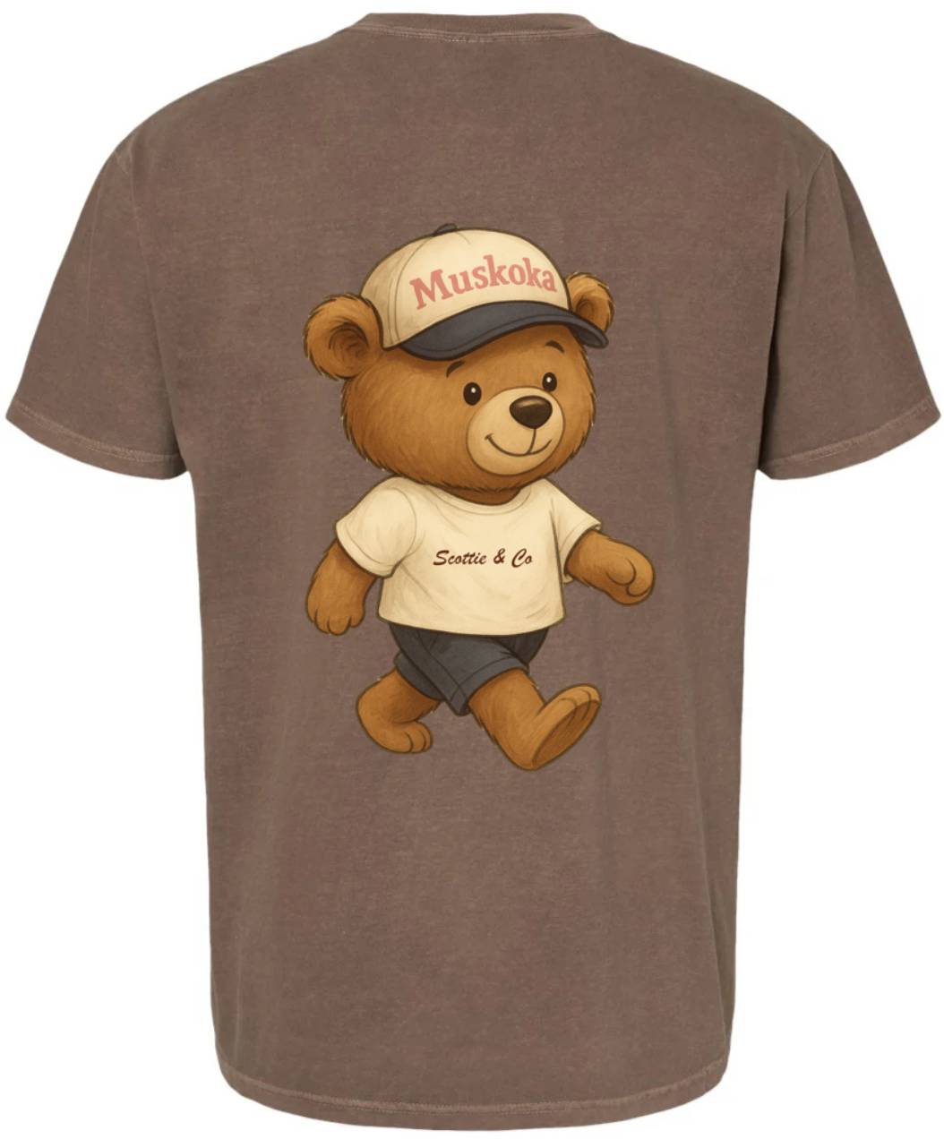 The 705 Club (pink heart) Bear - Espresso | Adult Signature Tee