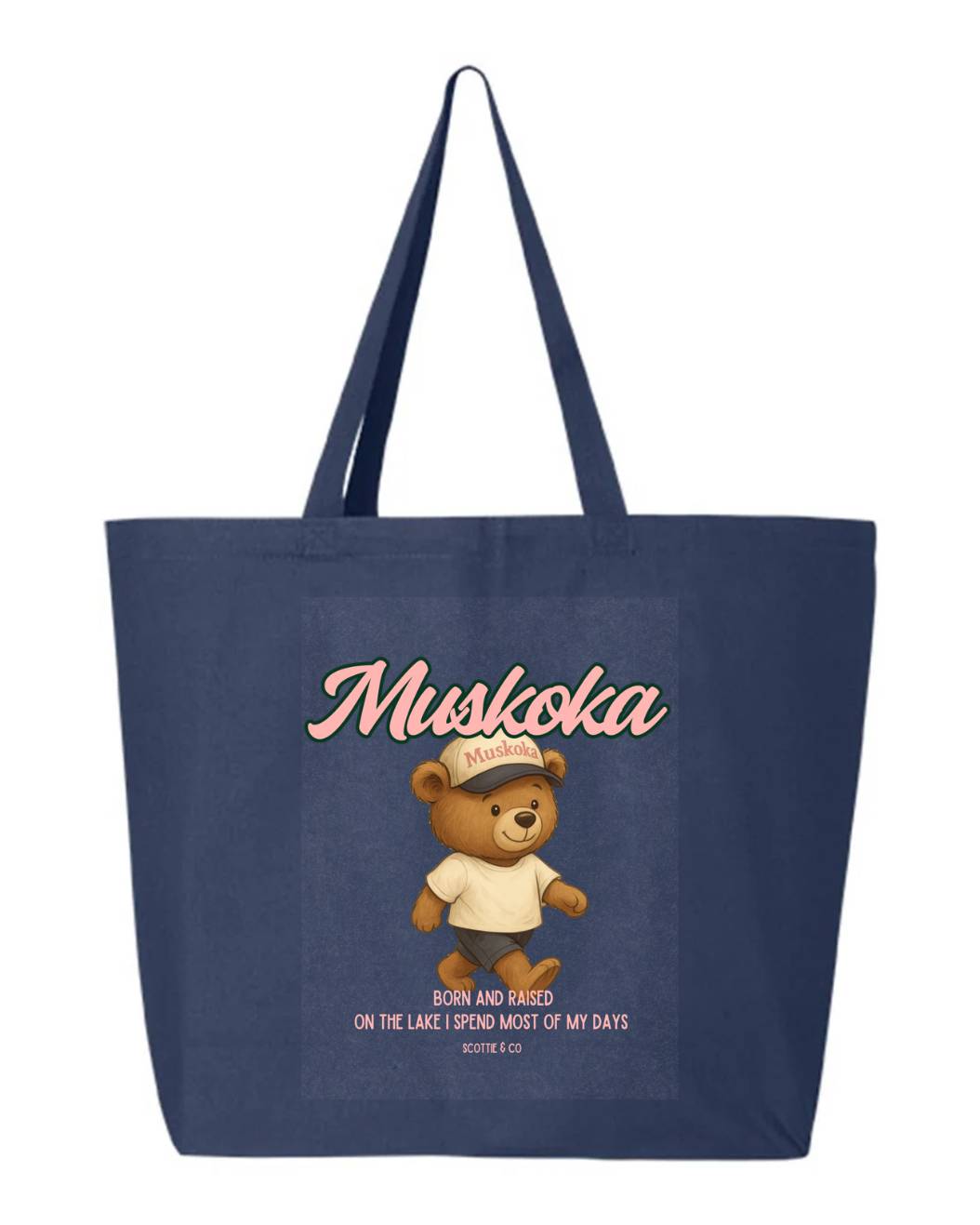 Muskoka Bear Jumbo Tote - Navy
