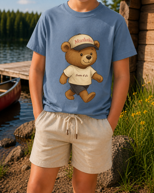 Muskoka Bear Big Kid Tee - Blue Jean Baby | Kids Signature Tee