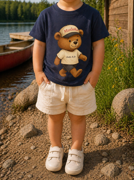 Muskoka Bear Toddler Tee - Navy | Toddler Signature Tee