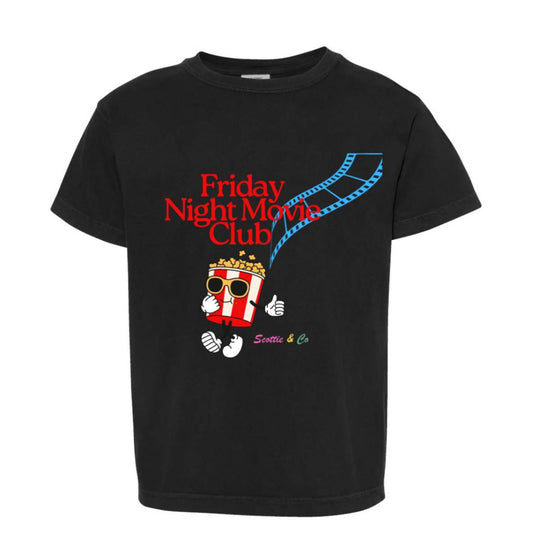 Friday Night Movie Club - Black | Kids Signature Tee