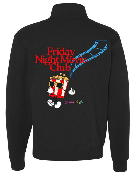 Friday Night Movie Club Quarter-Zip - Black | Adult Signature Quarter-Zip