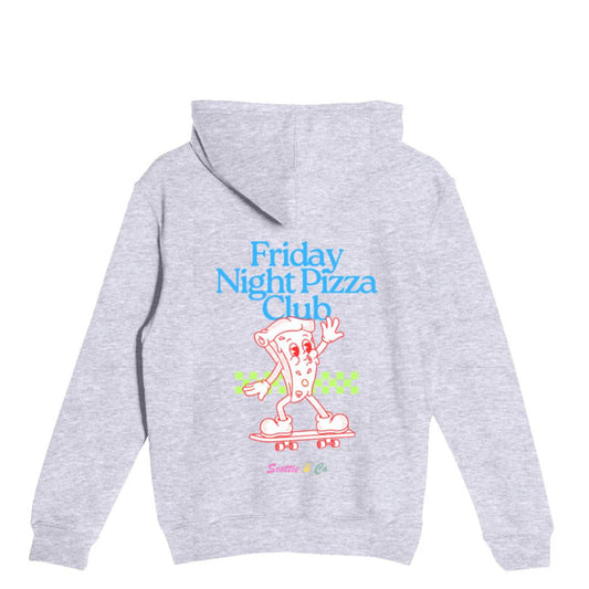 Friday Night Pizza Club Hoodie - Heather Grey | Signature Kids Hoodie