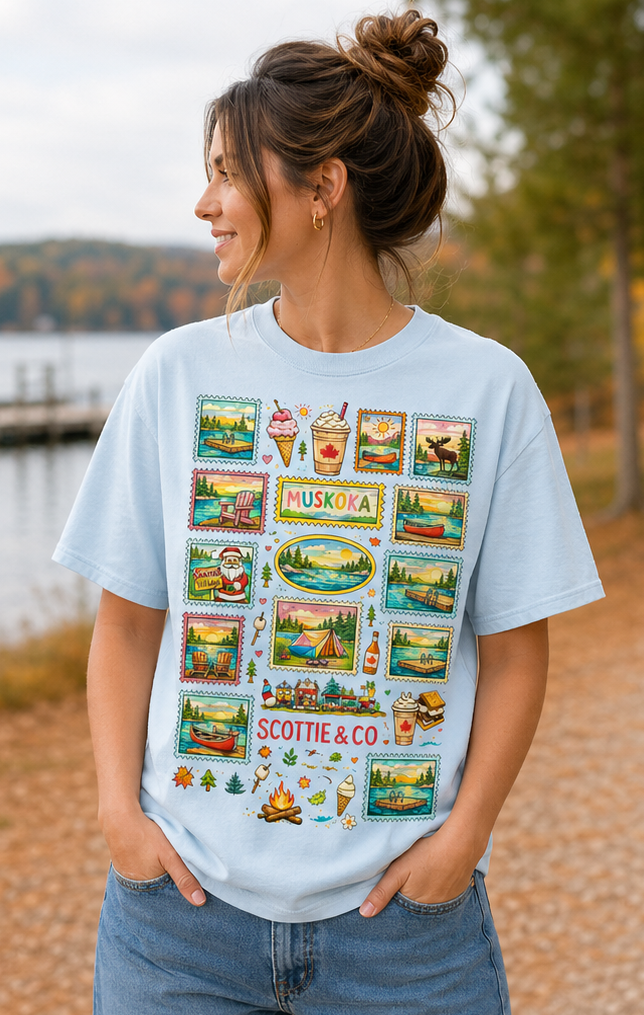 Cottage Postcard Tee - Chambray Blue | Adult Signature Tee