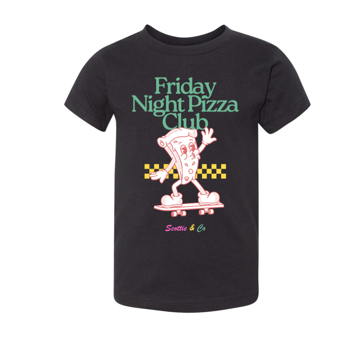 Friday Night Pizza Club - Black | Kids Signature Tee