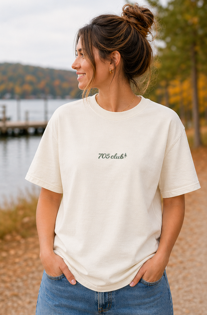 The 705 Club (forest) Bear - Ivory | Adult Signature Tee