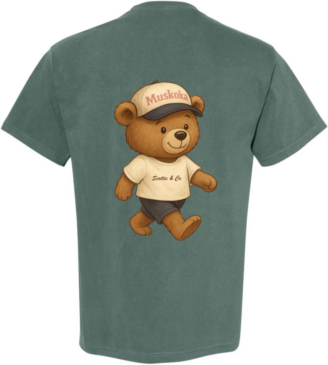 The 705 Club (pink heart) Bear - Spruce | Adult Signature Tee
