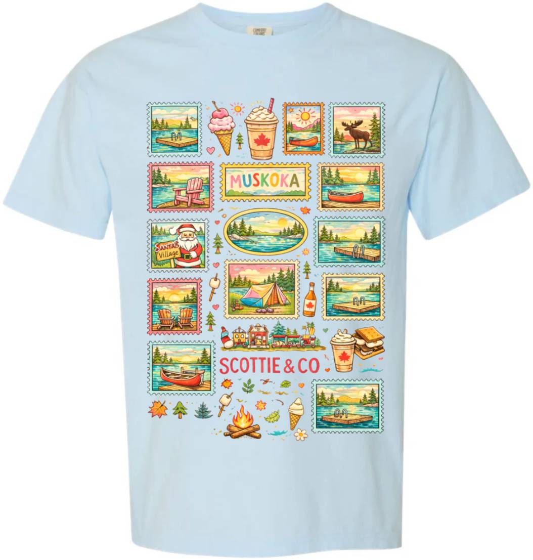 Cottage Postcard Tee - Chambray Blue | Adult Signature Tee