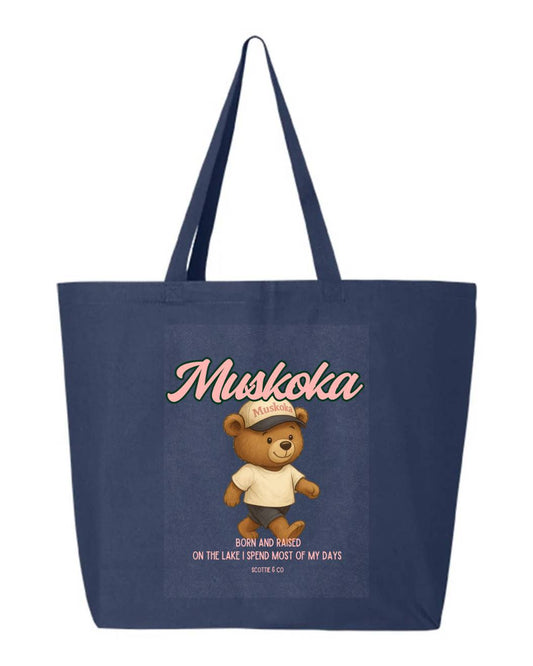Muskoka Bear Jumbo Tote - Navy